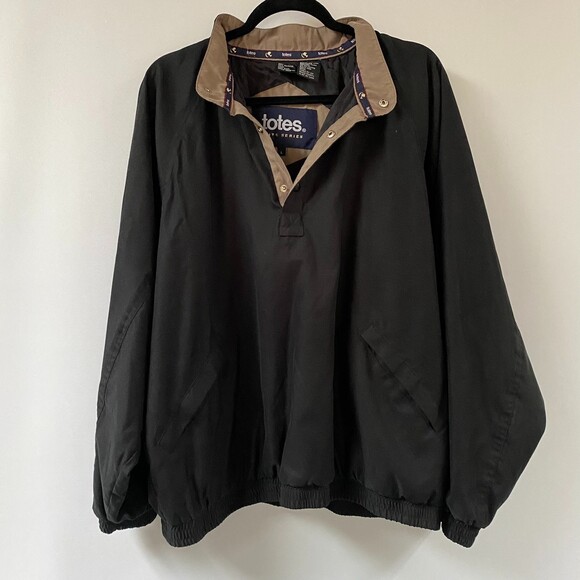VTG Totes Henley Nylon Windbreaker Long Sleeve 1/4 Zip Pullover Size L - Picture 1 of 6